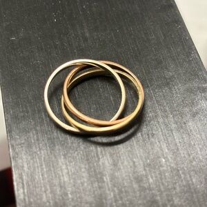 10k gold Tri-Color Interlocking Rings size 6.5-7